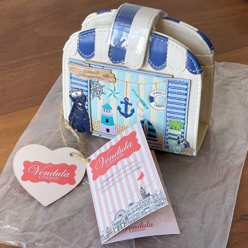 Vendula London “Seaside Souviners” Clip Coin And Cards Wallet :New: